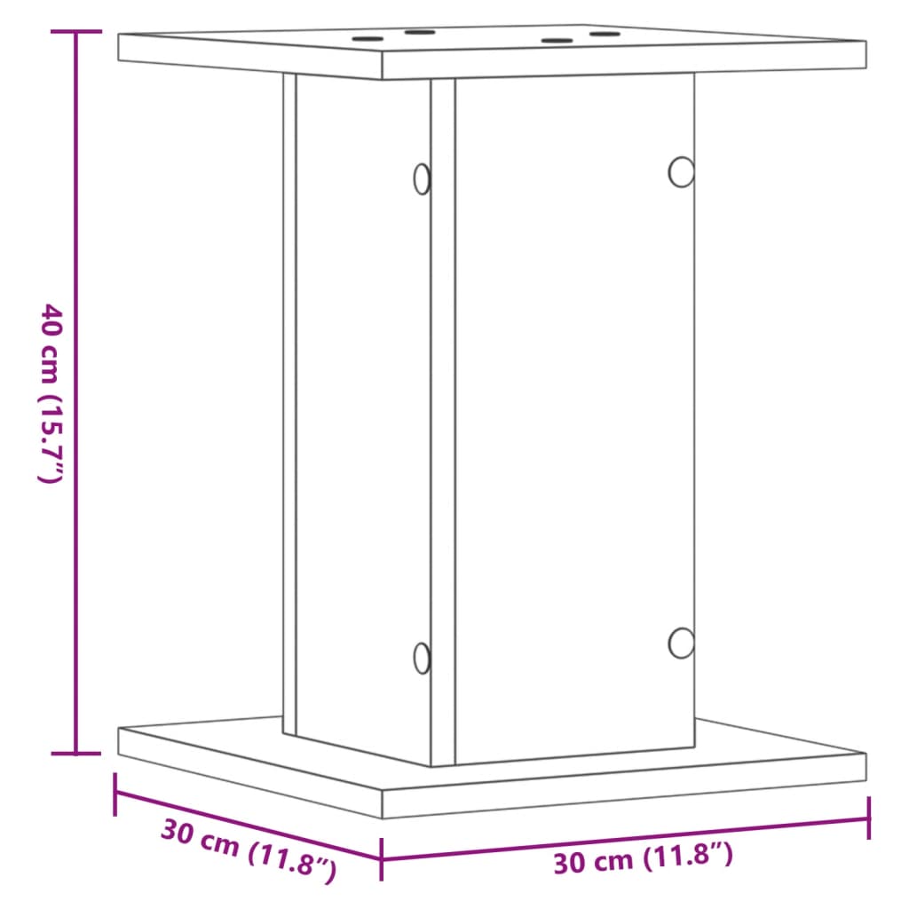 vidaXL Supporti Altoparlanti 2 pz Rovere 30x30x40 cm in Multistrato
