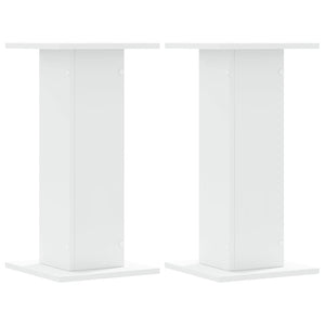 Supporti Altoparlanti 2 pz Bianchi 30x30x40cm Legno Multistrato