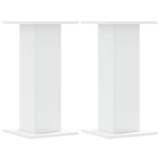 Supporti Altoparlanti 2 pz Bianchi 30x30x40cm Legno Multistrato 852654