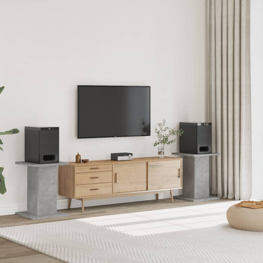 Supporti Altoparlanti 2 pz Grigio 30x30x40 cm Legno Multistrato 852657