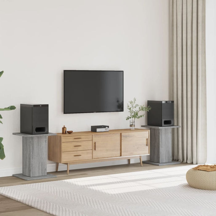 vidaXL Supporti Altoparlanti 2 pz Grigio 30x30x40 cm in Multistrato