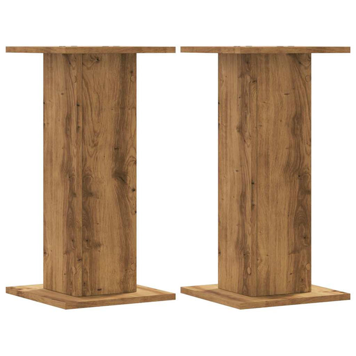 Supporti Altoparlanti 2 pz Rovere 30x30x60 cm in Multistrato