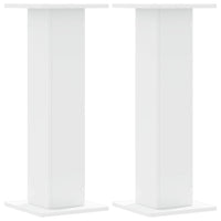 Supporti Altoparlanti 2 pz Bianchi 30x30x80cm Legno Multistrato