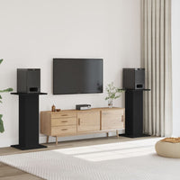 Supporti Altoparlanti 2 pz Neri 30x30x80cm in Legno Multistrato 852664