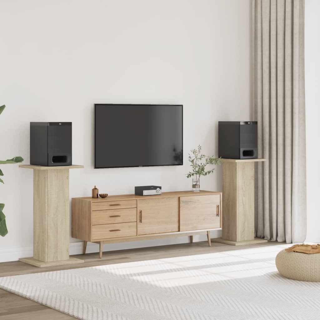 vidaXL Supporti Altoparlanti 2 pz Rovere 30x30x80 cm in Multistrato