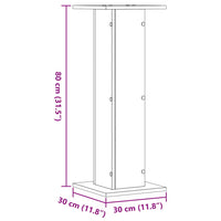 vidaXL Supporti Altoparlanti 2 pz Grigio 30x30x80 cm Legno Multistrato
