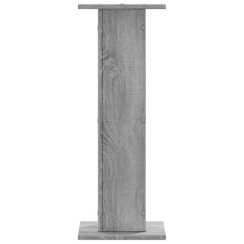 Supporti Altoparlanti 2 pz Grigio 30x30x80 cm in Multistrato