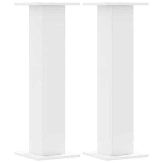 Supporti Altoparlanti 2 pz Bianchi 30x30x95cm Legno Multistrato 852672