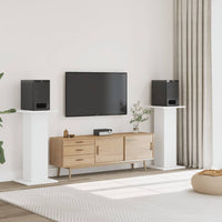 vidaXL Supporti Altoparlanti 2 pz Bianchi 30x30x95cm Legno Multistrato