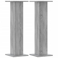 Supporti Altoparlanti 2 pz Grigio 30x30x95 cm in Multistrato