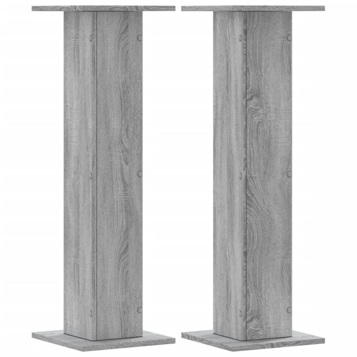 Supporti Altoparlanti 2 pz Grigio 30x30x95 cm in Multistrato