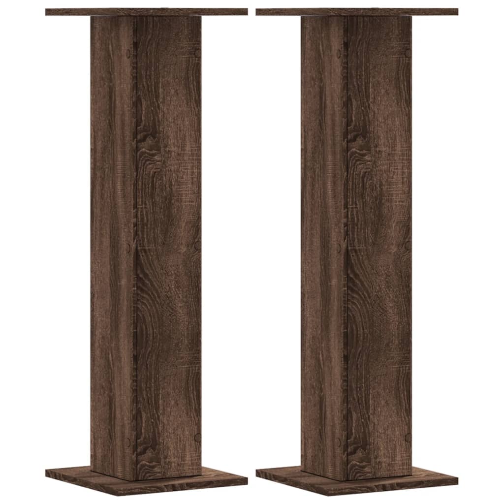 vidaXL Supporti Altoparlanti 2 pz Marrone 30x30x95cm Legno Multistrato