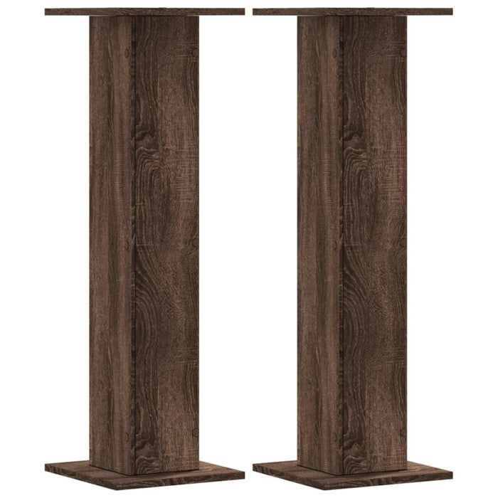 vidaXL Supporti Altoparlanti 2 pz Marrone 30x30x95cm Legno Multistrato