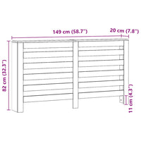 Copertura Termosifone Rovere Artigianale 149x20x82cm in Legno 852707