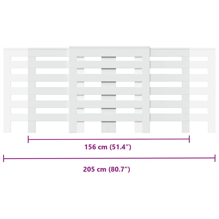 Copertura Termosifone Bianca 205x21,5x83,5 cm Legno Multistrato 852717