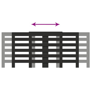 Copertura Termosifone Nera 205x21,5x83,5 cm Legno Multistrato