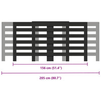 Copertura Termosifone Nera 205x21,5x83,5 cm Legno Multistrato
