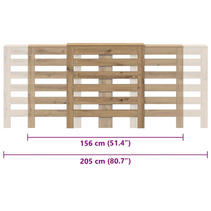 Copertura Termosifone Rovere Artigianale 205x21,5x83,5 cm Legno 852725