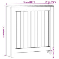 Copertura Termosifone Rovere Artigianale 78x20x82cm in Legno 852734