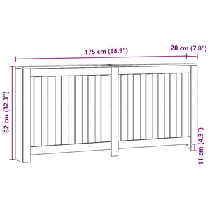 vidaXL Copertura Termosifone Rovere 175x20x82 cm in Legno Multistrato