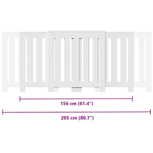 Copertura Termosifone Bianca 205x21,5x83,5 cm Legno Multistrato 852762