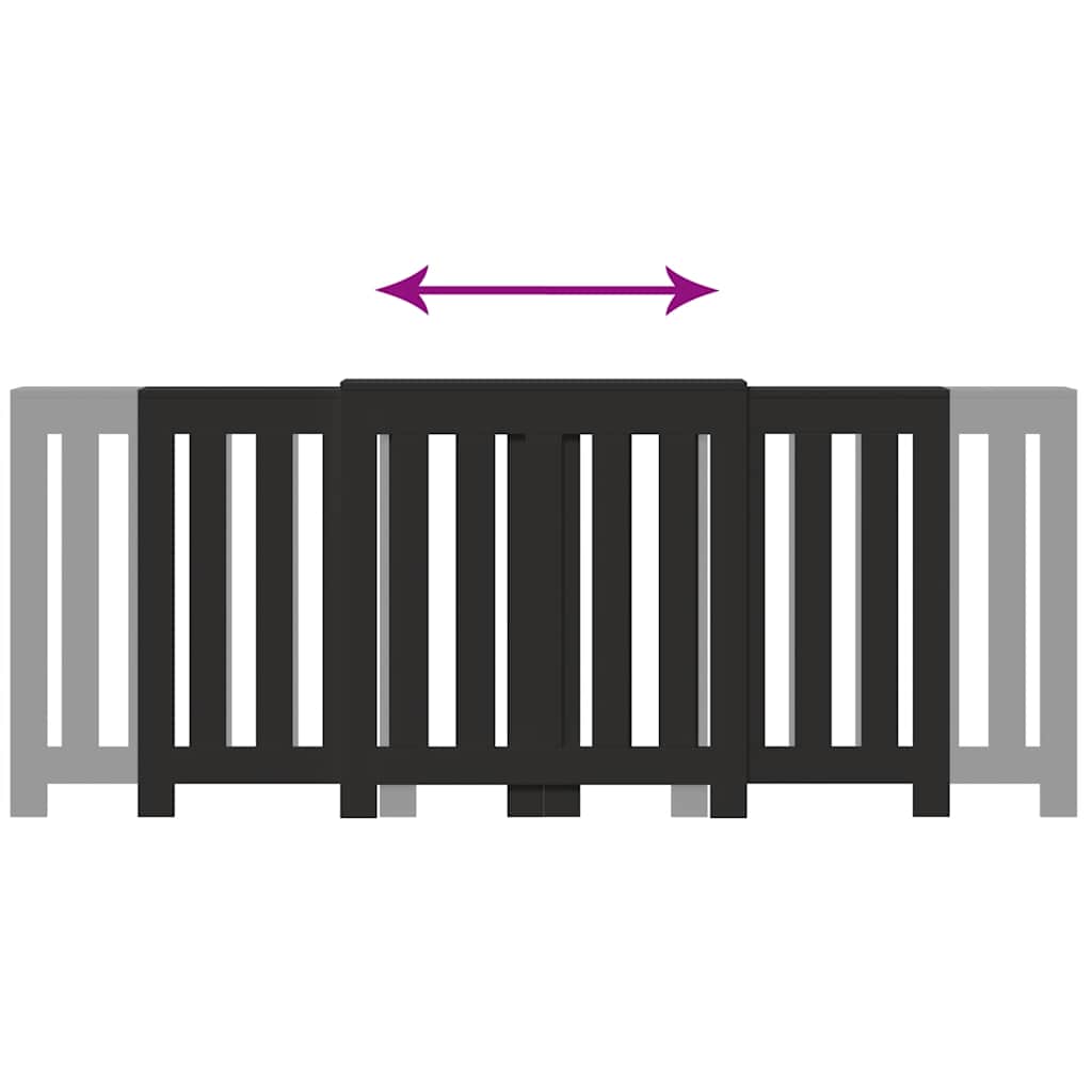 vidaXL Copertura Termosifone Nera 205x21,5x83,5 cm Legno Multistrato