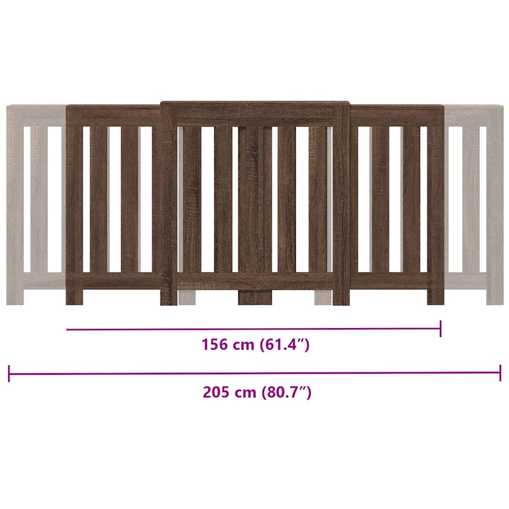 vidaXL Copertura Termosifone Rovere Marrone 205x21,5x83,5 Multistrato