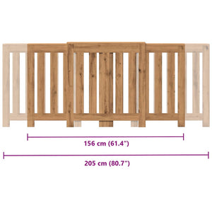 Copertura Termosifone Rovere Artigianale 205x21,5x83,5 cm Legno