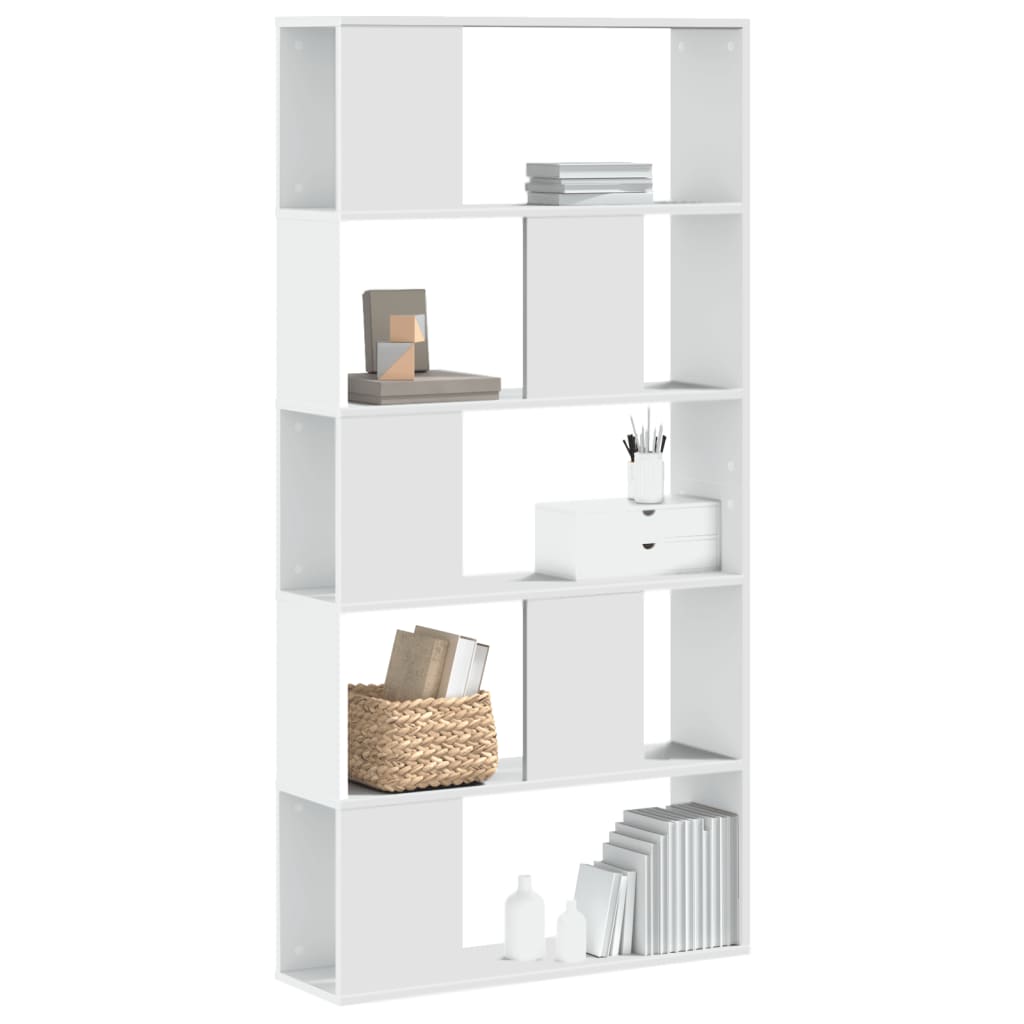 Libreria 5 Ripiani Bianca 80,5x23,5x162,5cm Legno Multistrato 852771