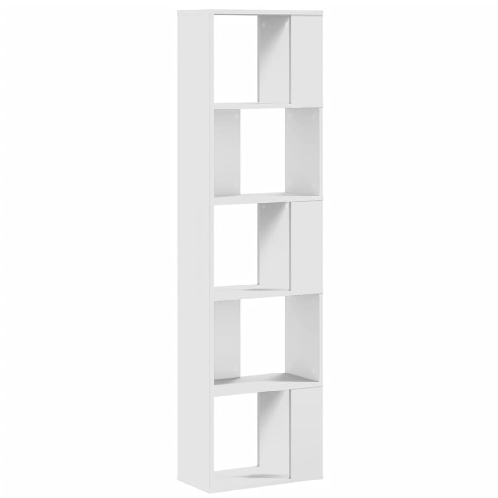 Libreria 5 Ripiani Bianca 45x23,5x162,5cm Legno Multistrato 852780
