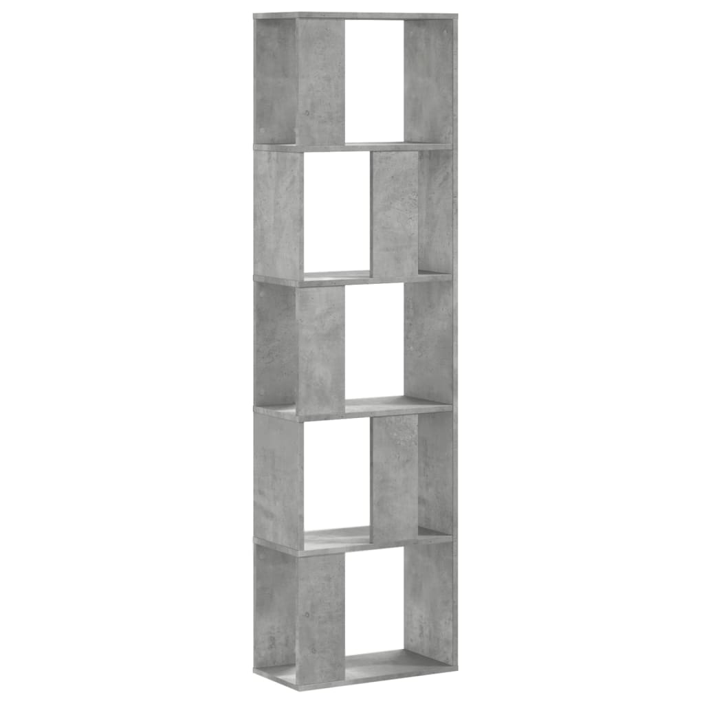 Libreria 5 Ripiani Grigio Cemento 45x23,5x162,5cm Multistrato 852783