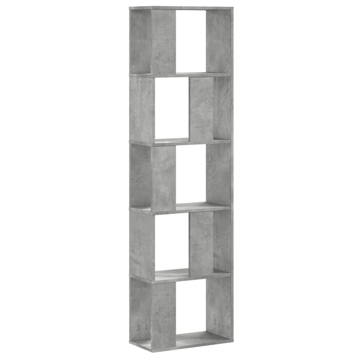 Libreria 5 Ripiani Grigio Cemento 45x23,5x162,5cm Multistrato 852783