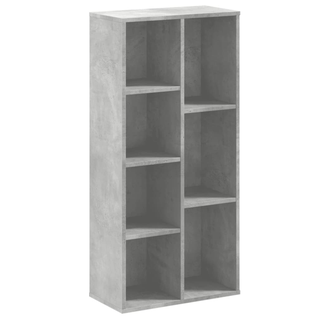 Libreria-Scaffale per Libri-Mobile di Stoccaggio Grigio Cemento 50x25x105 cm in Legno Multistrato