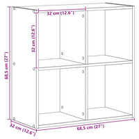 Libreria Legno Artigianale 68,5x32x68,5 cm in Legno Multistrato 852833