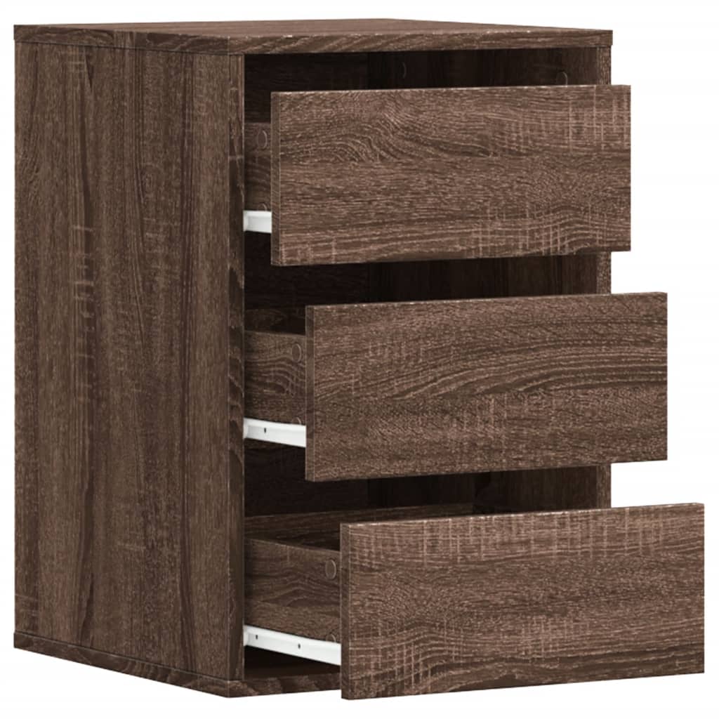 Cassettiera Angolo Rovere Marrone 40x41x58cm Legno Multistrato