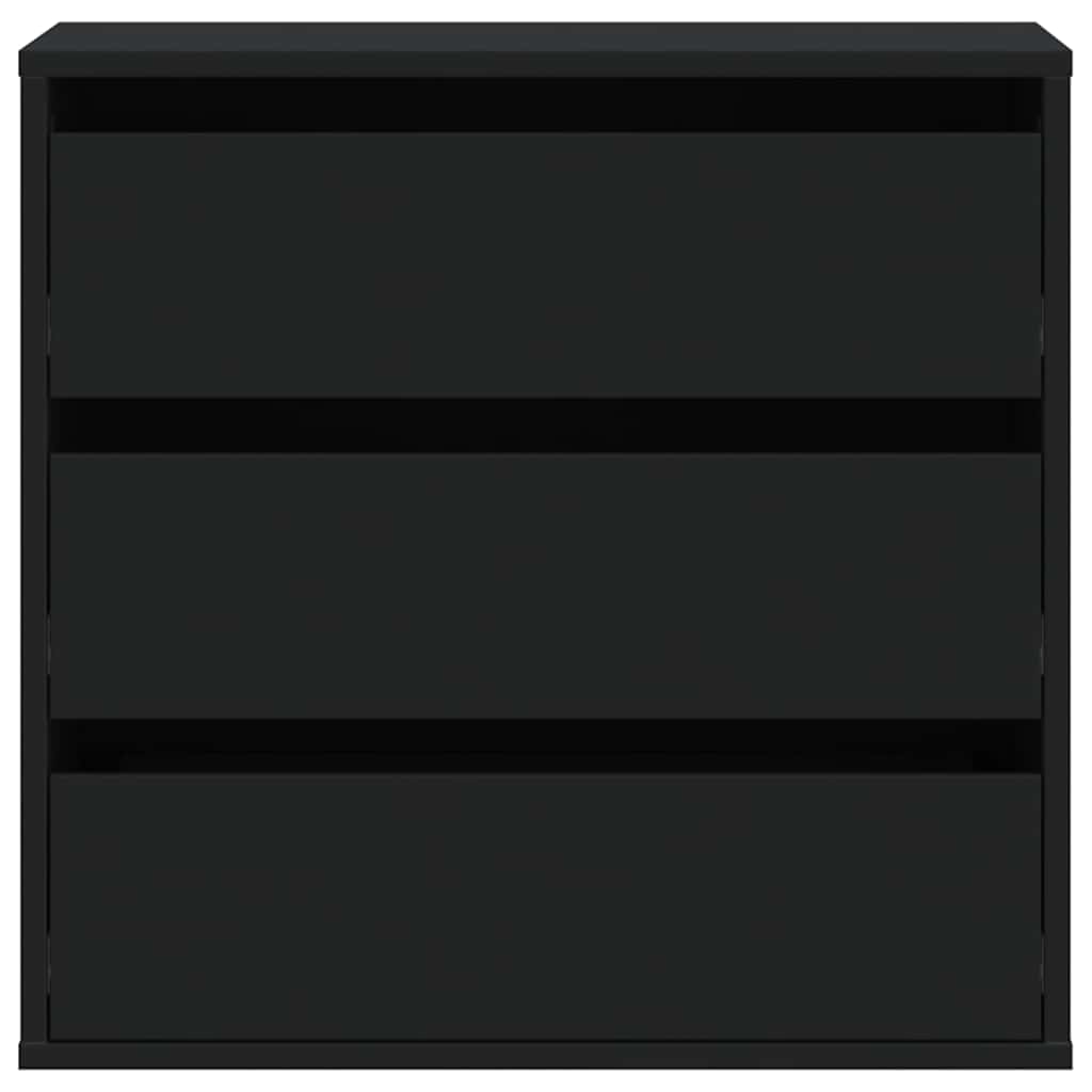 Cassettiera Angolare Nera 60x41x58 cm in Legno Multistrato 852844