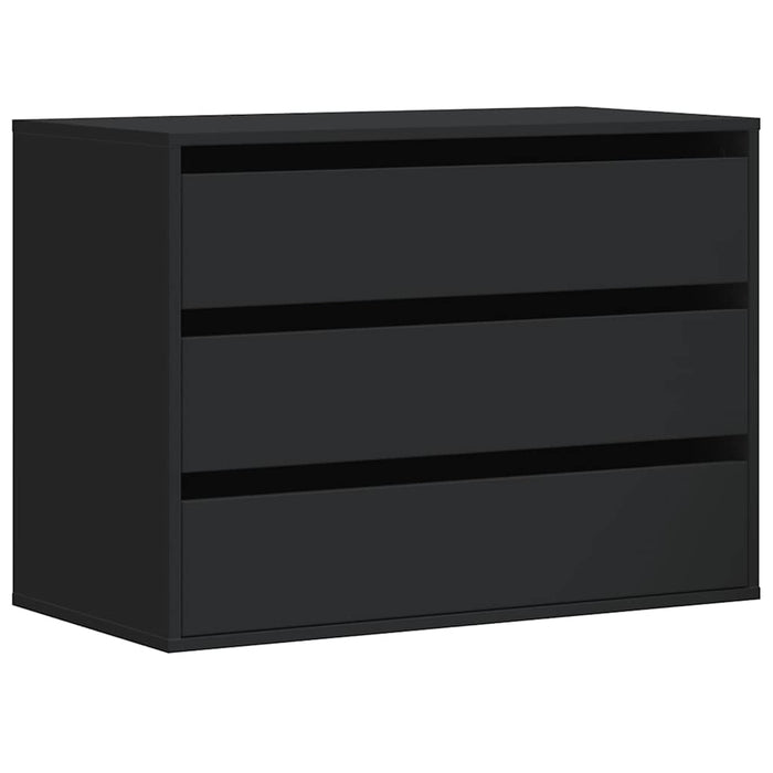 Cassettiera Angolare Nera 80x41x58 cm in Legno Multistrato 852853