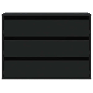 Cassettiera Angolare Nera 80x41x58 cm in Legno Multistrato 852853
