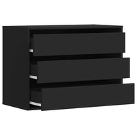 vidaXL Cassettiera Angolare Nera 80x41x58 cm in Legno Multistrato