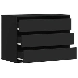 Cassettiera Angolare Nera 80x41x58 cm in Legno Multistrato 852853