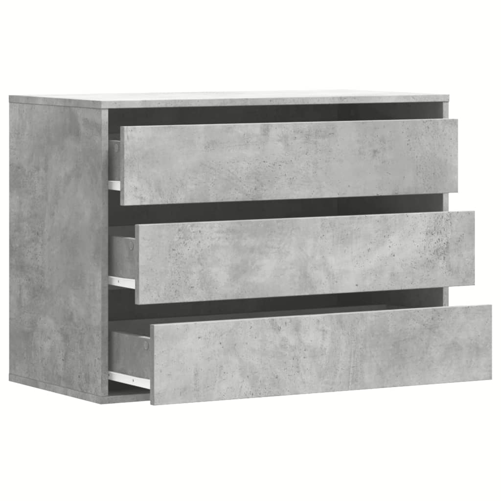 Cassettiera Angolo Grigio Cemento 80x41x58cm Legno Multistrato