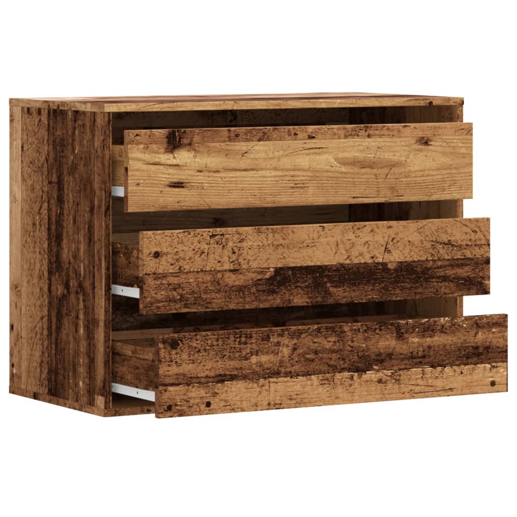 vidaXL Cassettiera Angolare Legno Antico 80x41x58 cm Legno Multistrato