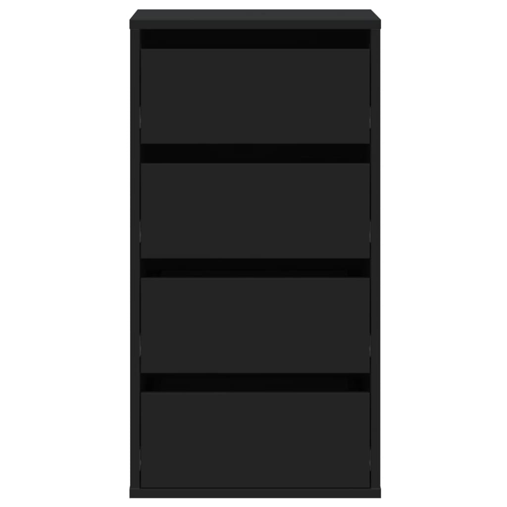 Cassettiera Angolare Nera 40x41x76 cm in Legno Multistrato 852862