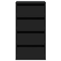 Cassettiera Angolare Nera 40x41x76 cm in Legno Multistrato 852862