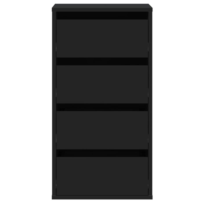 Cassettiera Angolare Nera 40x41x76 cm in Legno Multistrato 852862