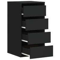 Cassettiera Angolare Nera 40x41x76 cm in Legno Multistrato 852862