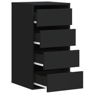 Cassettiera Angolare Nera 40x41x76 cm in Legno Multistrato 852862