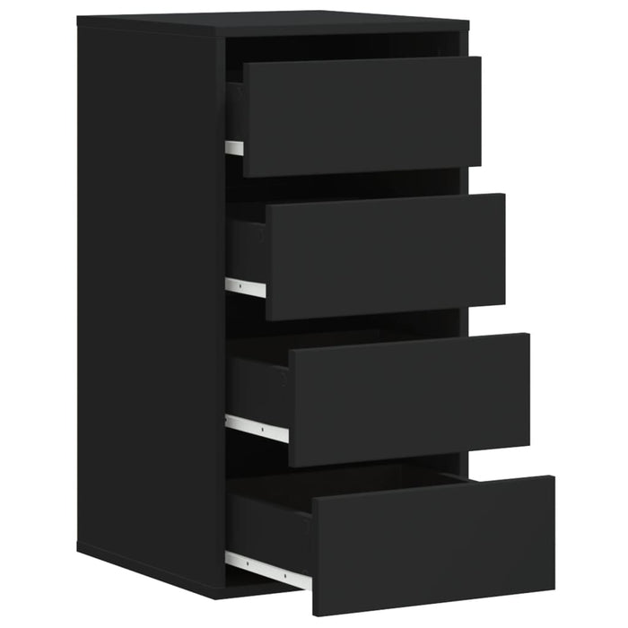 Cassettiera Angolare Nera 40x41x76 cm in Legno Multistrato 852862