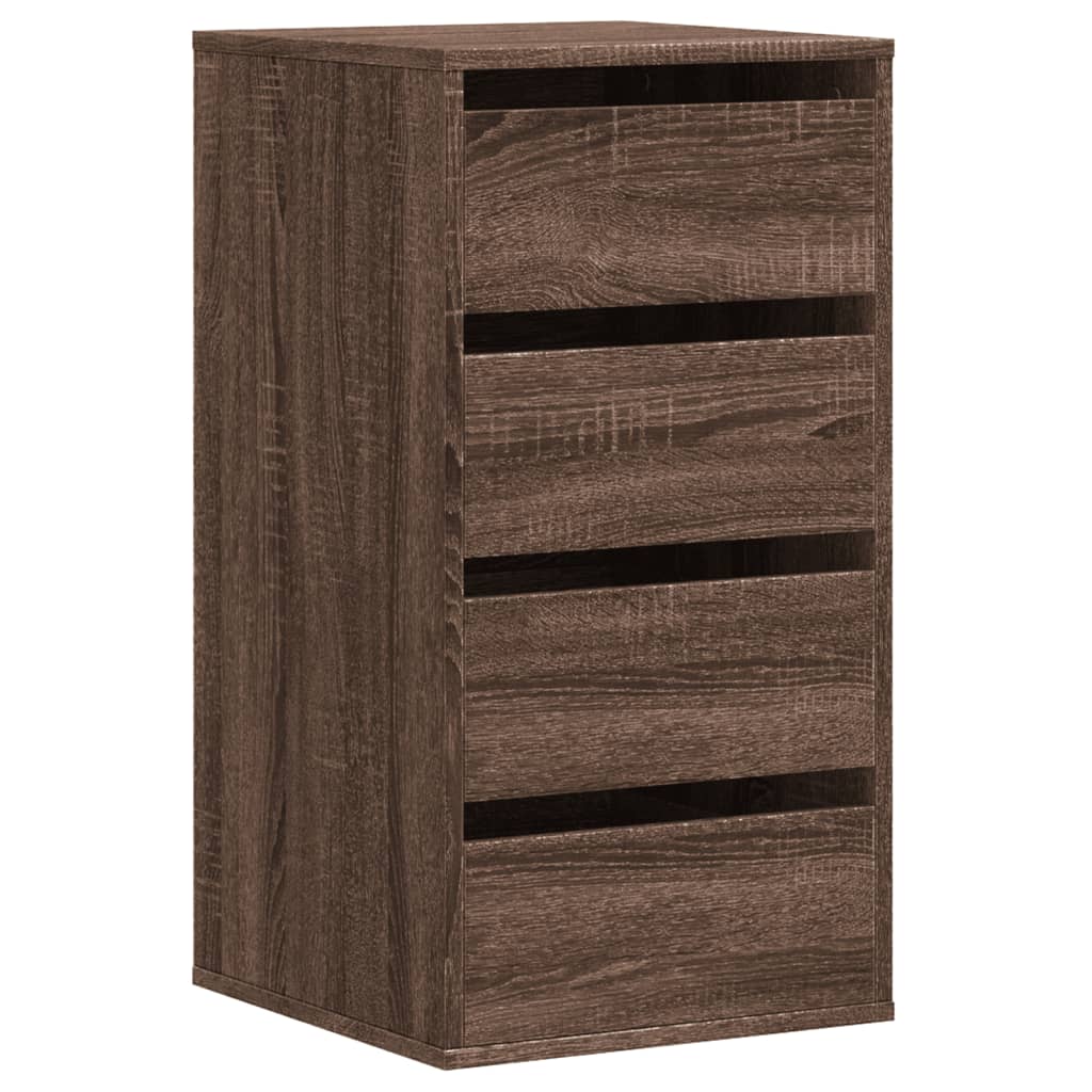 Cassettiera Angolo Rovere Marrone 40x41x76cm Legno Multistrato 852867