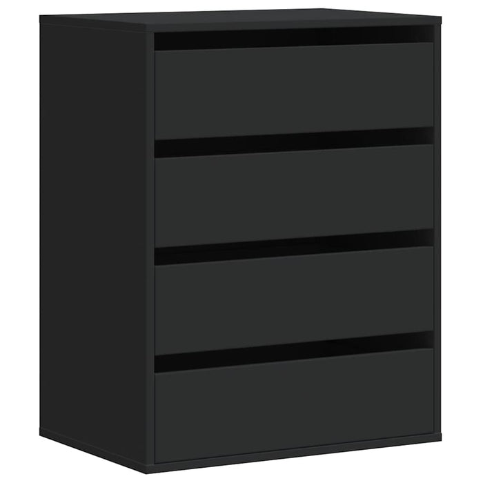 Cassettiera Angolare Nera 60x41x76 cm in Legno Multistrato 852871